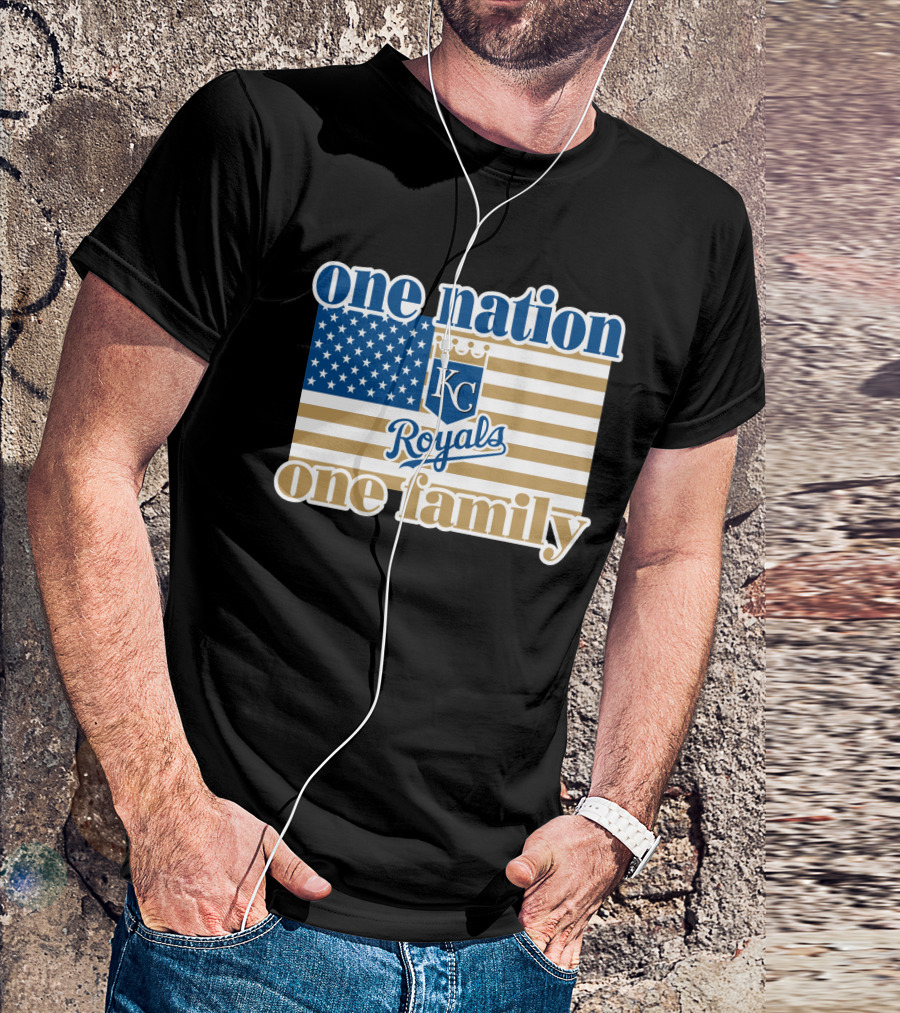 One Nation One Family Kc Royals American Flag T-Shirt