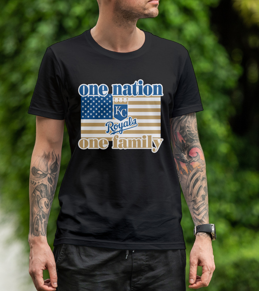 One Nation One Family Kc Royals American Flag T-Shirt