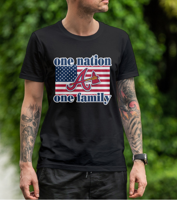 One Nation One Family Atlanta Braves American Flag T-Shirt