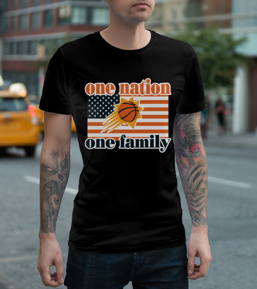 One Nation One Family Phoenix Suns Basketball American Flag T-Shirt