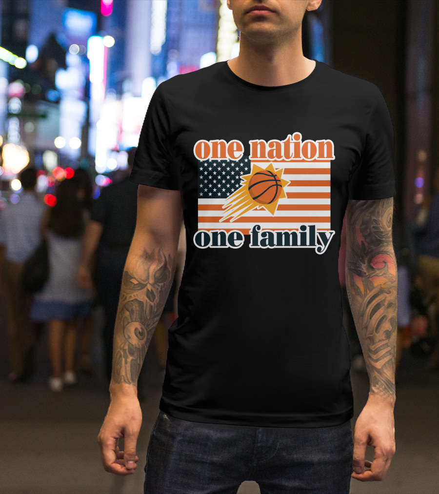 One Nation One Family Phoenix Suns Basketball American Flag T-Shirt