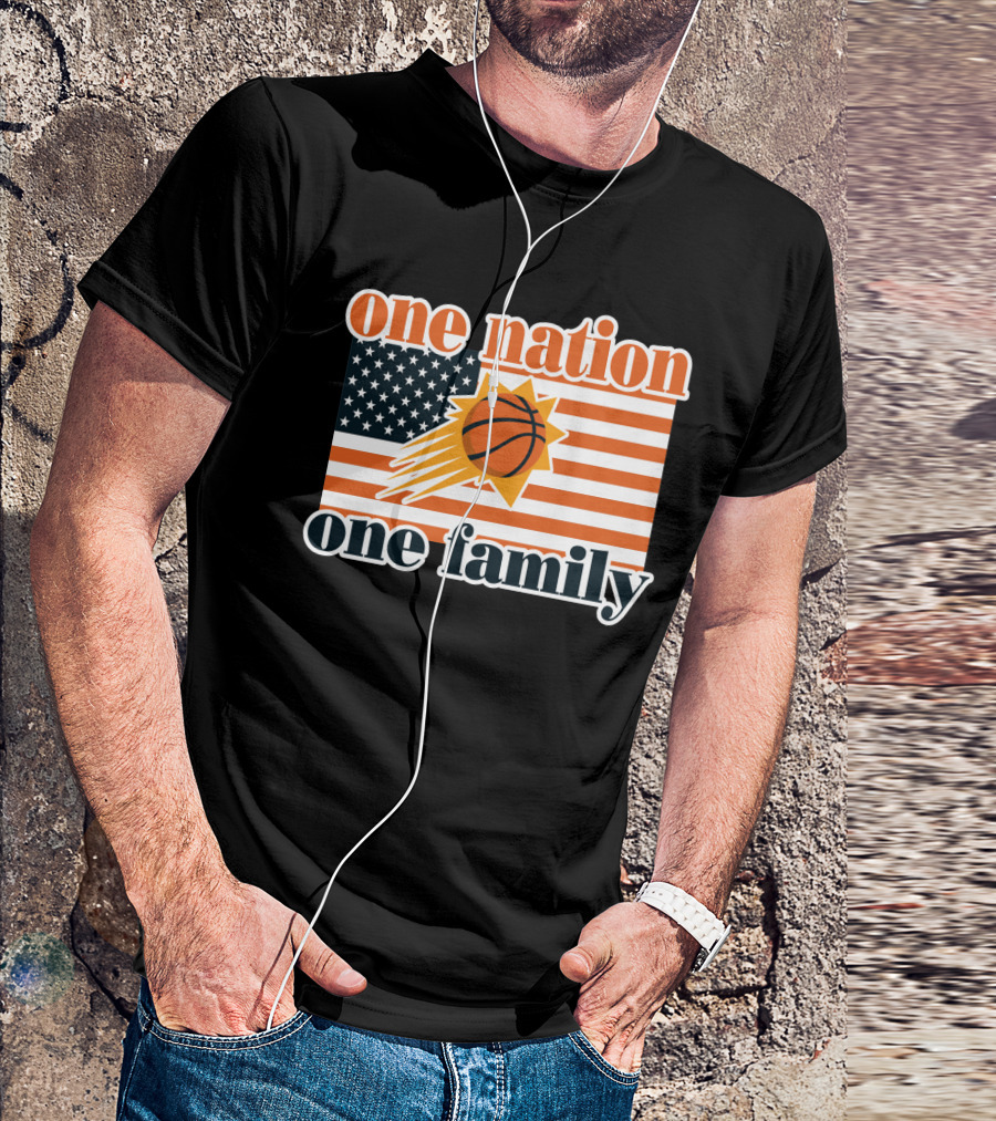 One Nation One Family Phoenix Suns Basketball American Flag T-Shirt