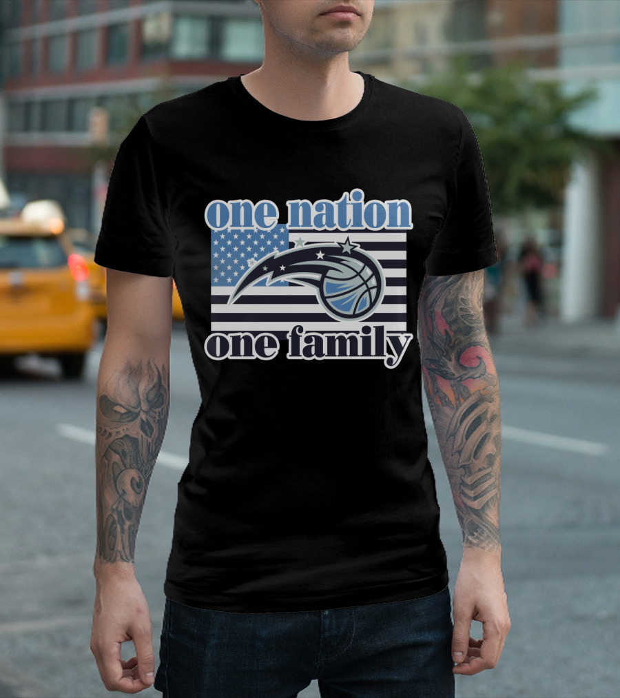 One Nation One Family Orlando Magic Basketball Flag T-Shirt