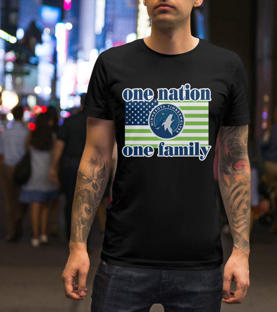 One Nation One Family Minnesota Timberwolves Flag T-Shirt