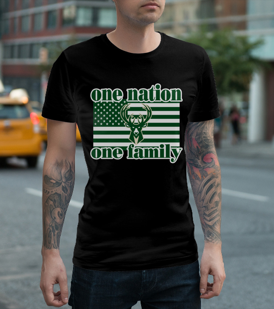 One Nation One Family 74 Milwaukee Bucks T-Shirt