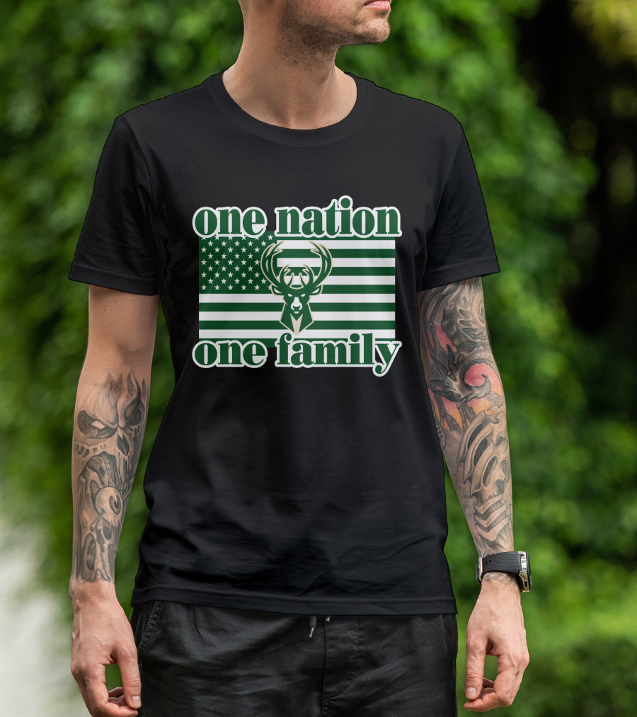 One Nation One Family 74 Milwaukee Bucks T-Shirt