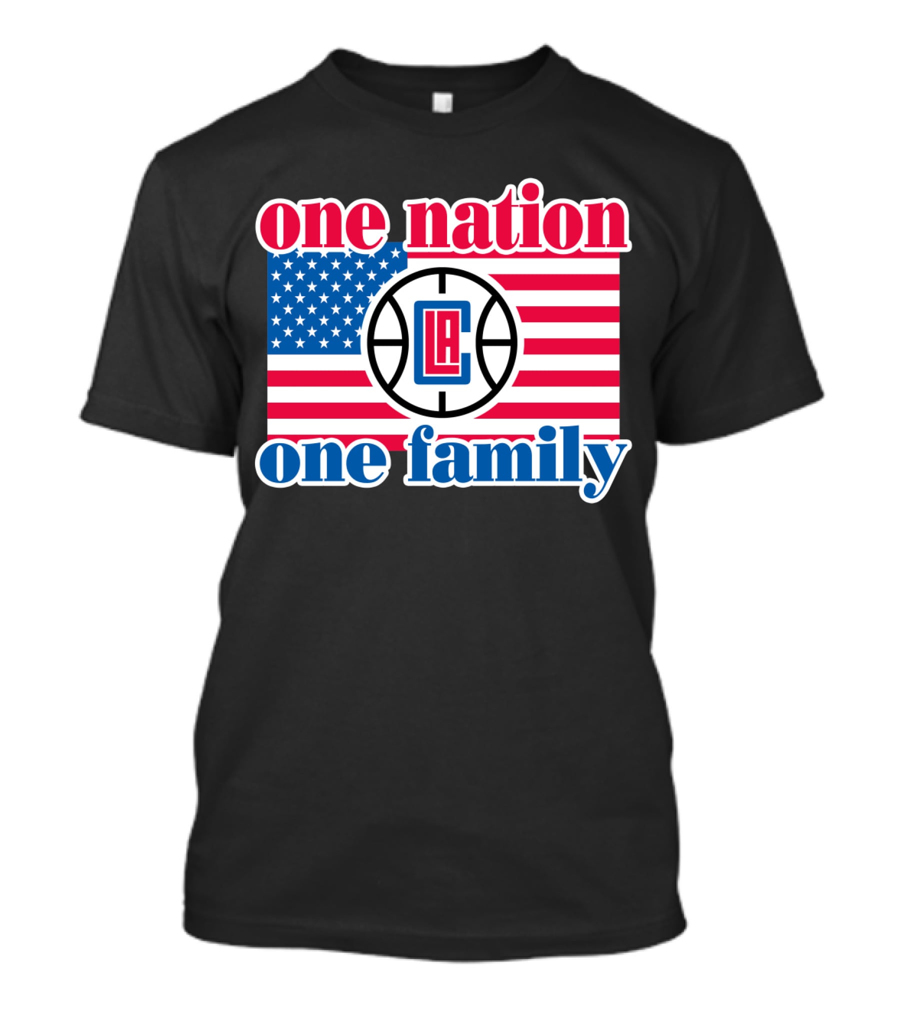 One Nation One Family La Clippers Usa Flag T-Shirt