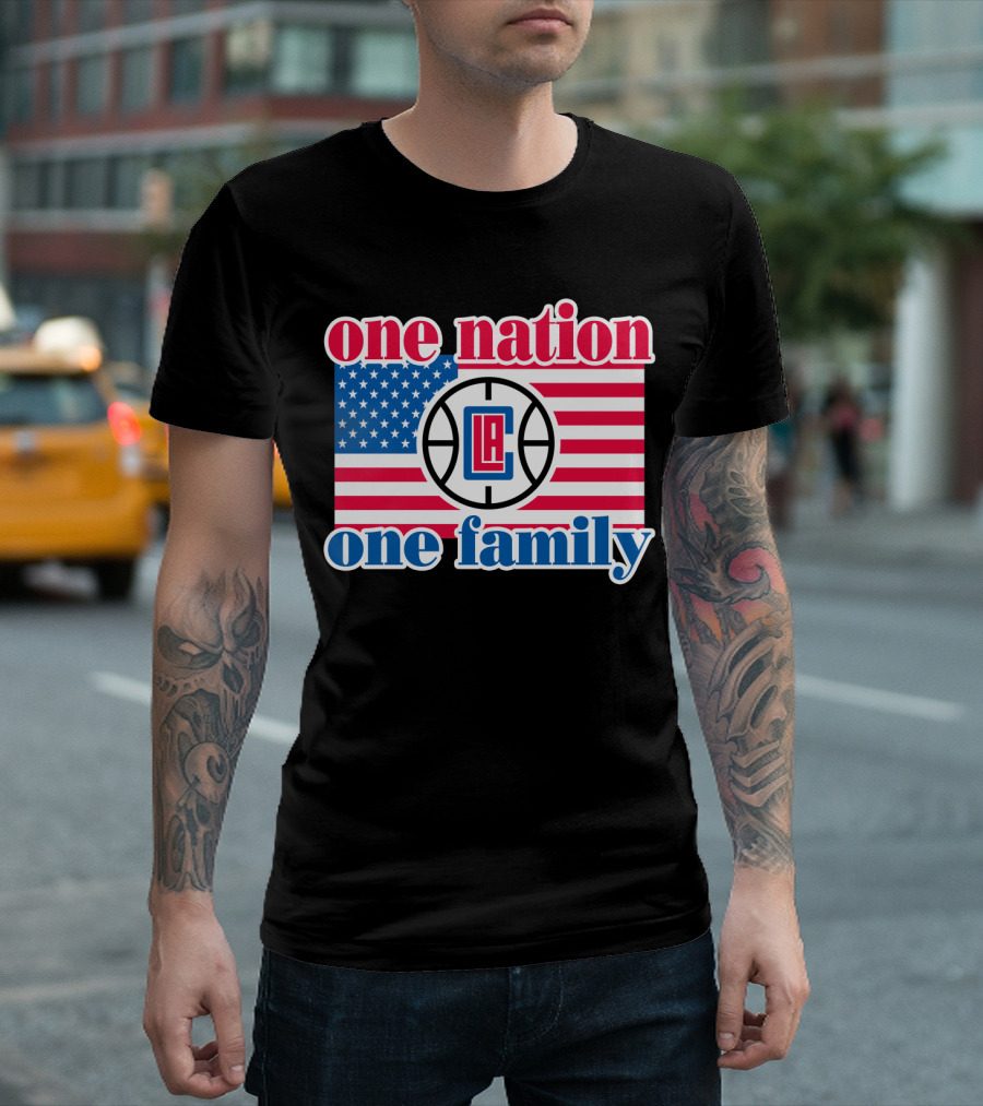 One Nation One Family La Clippers Usa Flag T-Shirt