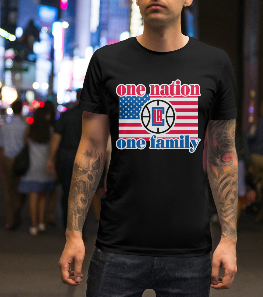 One Nation One Family La Clippers Usa Flag T-Shirt