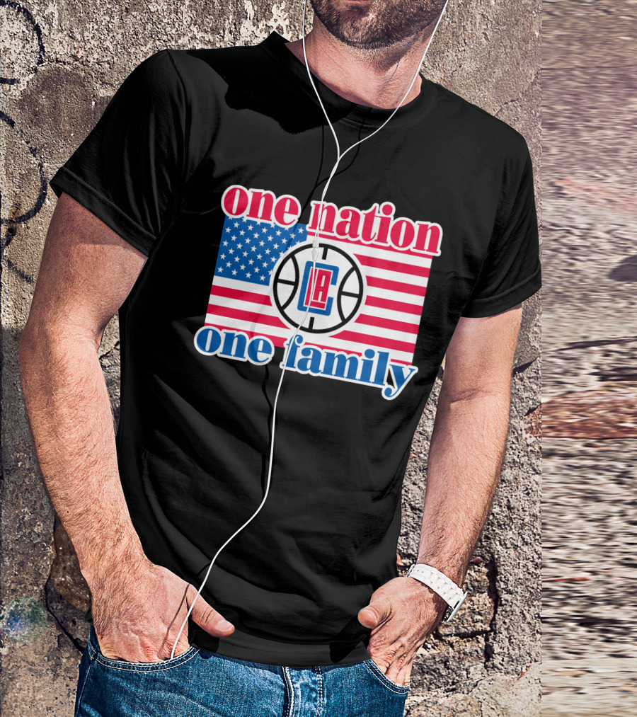 One Nation One Family La Clippers Usa Flag T-Shirt