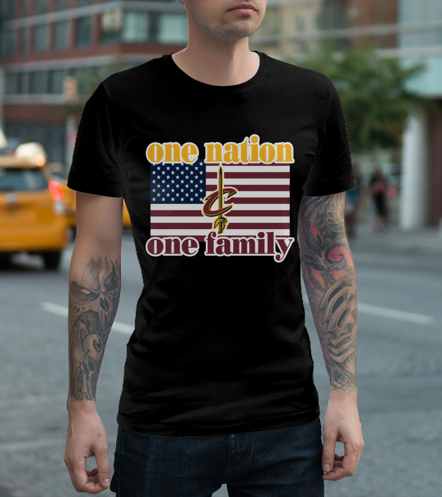 One Nation One Family Cleveland Cavaliers American Flag T-Shirt