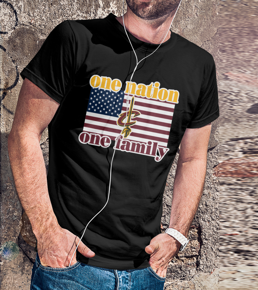 One Nation One Family Cleveland Cavaliers American Flag T-Shirt
