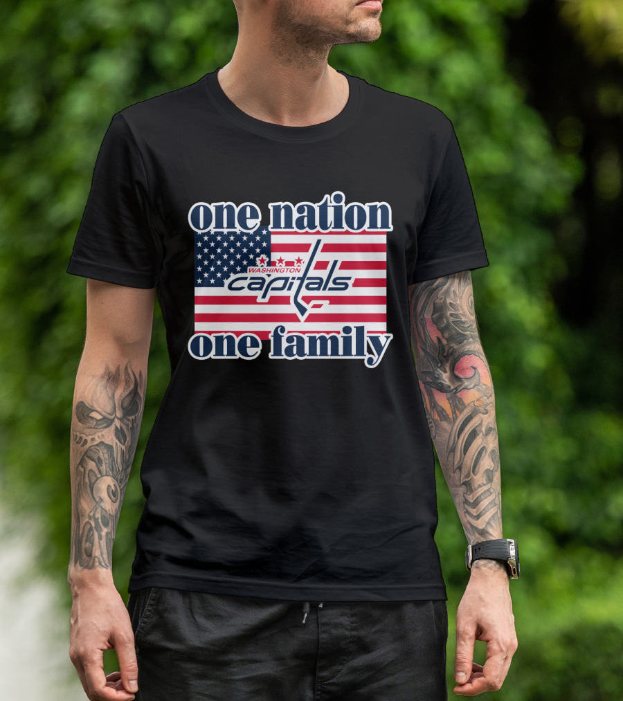 One Nation One Family Washington Capitals American Flag T-Shirt