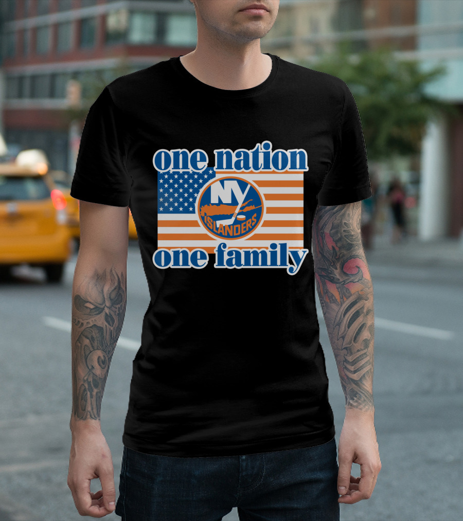New York Islanders One Nation One Family American Flag T-Shirt