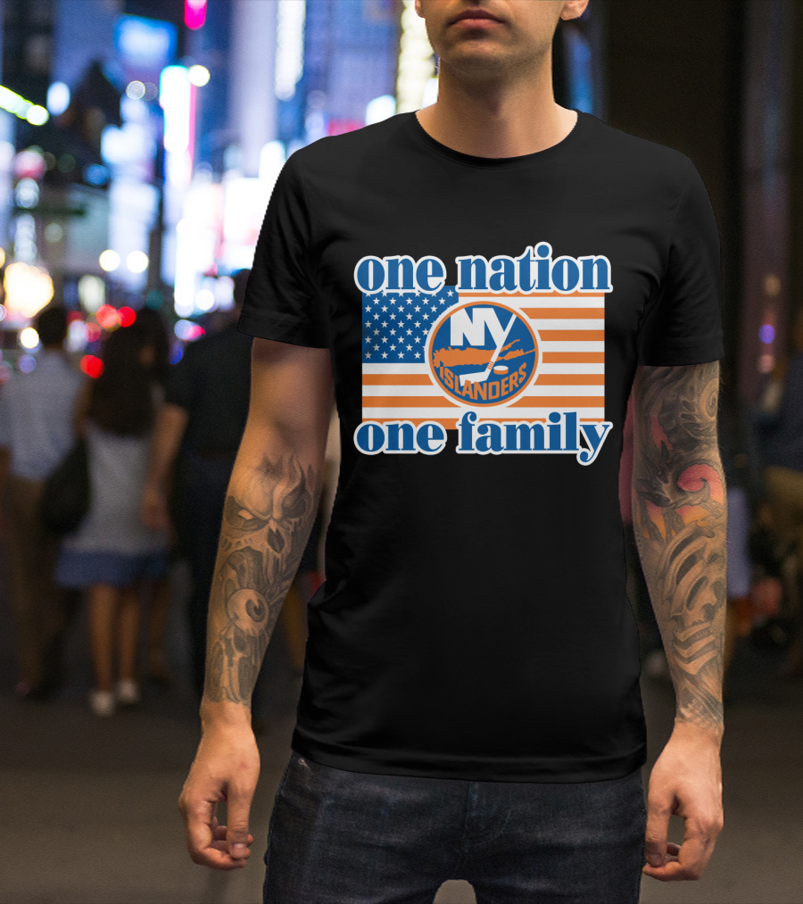 New York Islanders One Nation One Family American Flag T-Shirt
