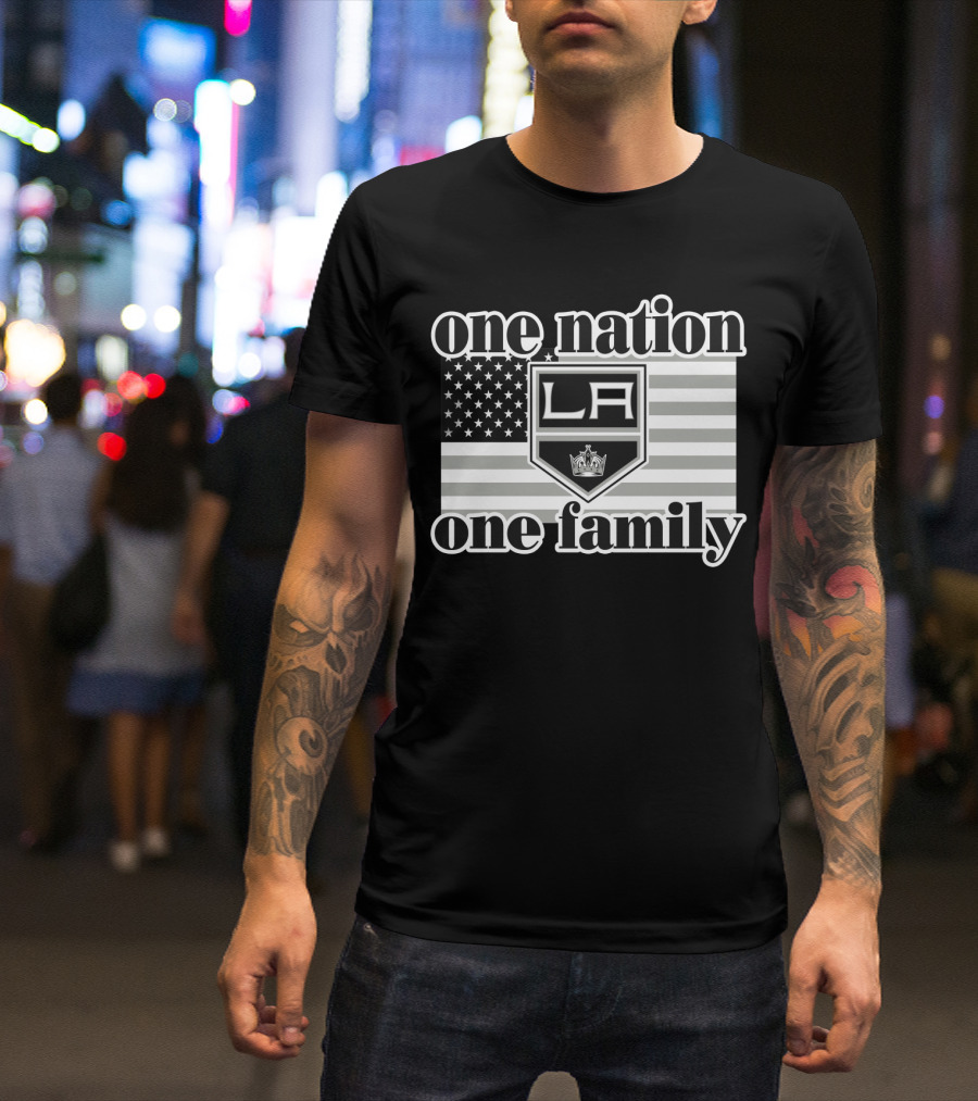 One Nation One Family La Kings 103 American Flag T-Shirt