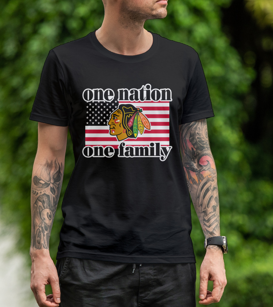 One Nation One Family 109 Chicago Blackhawks T-Shirt