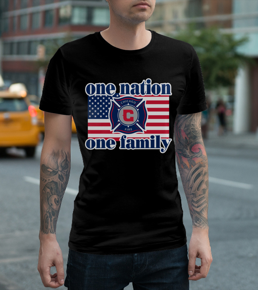 Chicago Fire One Nation One Family American Flag T-Shirt