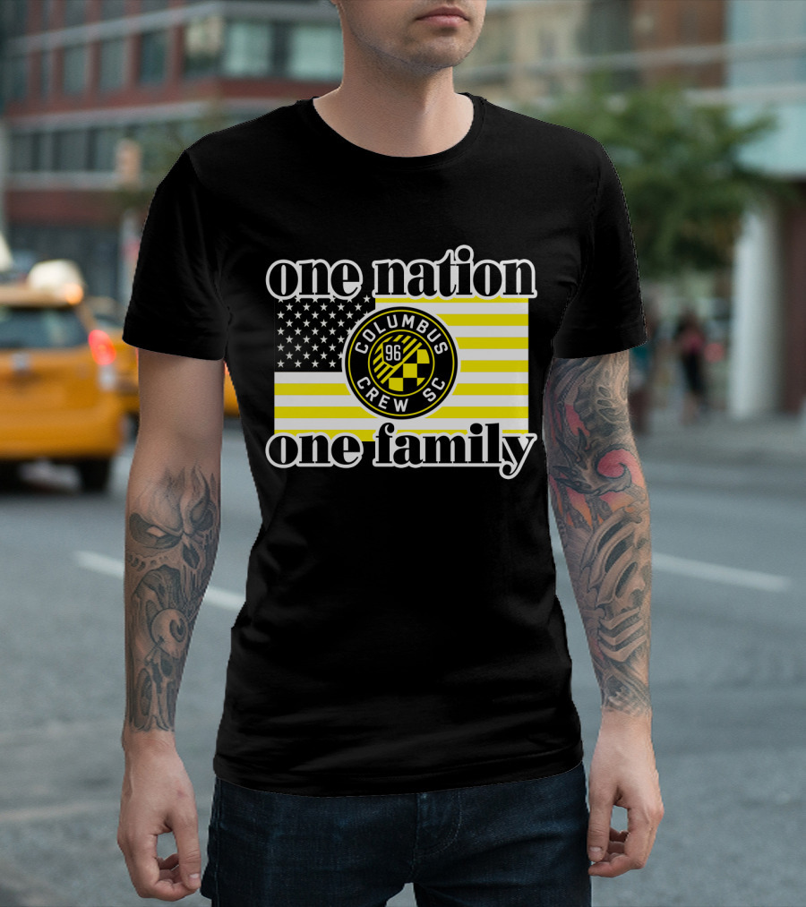 One Nation One Family Columbus Crew Sc 96 American Flag T-Shirt