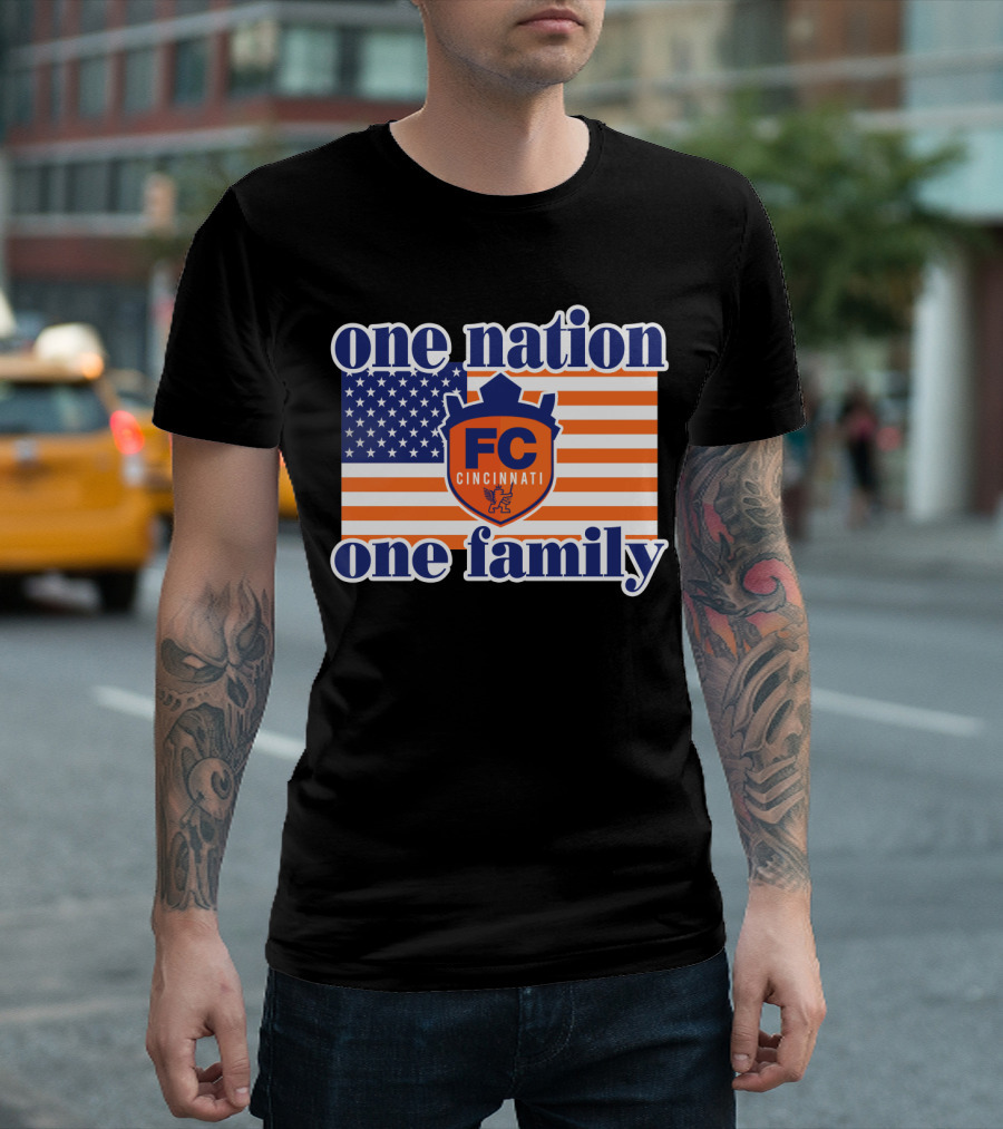 One Nation One Family Fc Cincinnati United States Flag T-Shirt