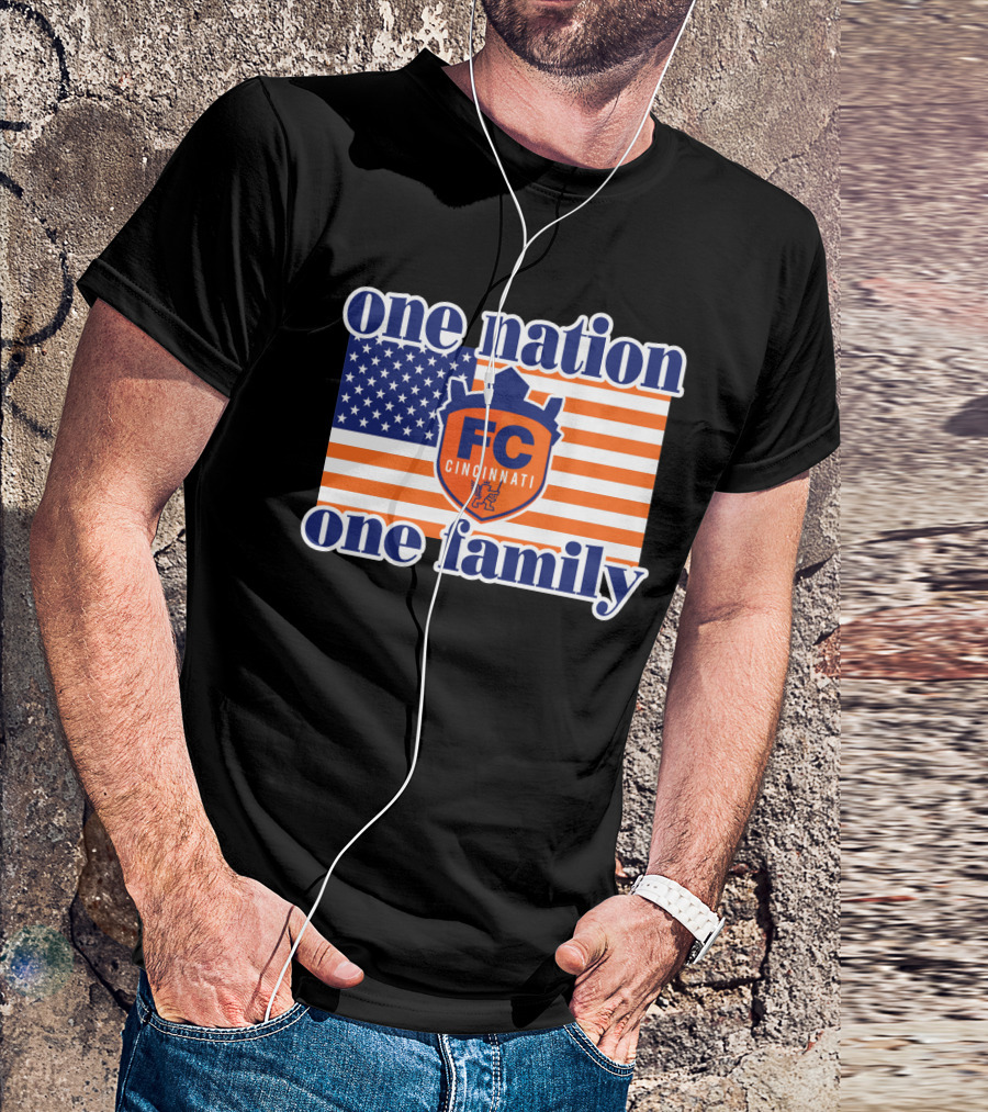 One Nation One Family Fc Cincinnati United States Flag T-Shirt