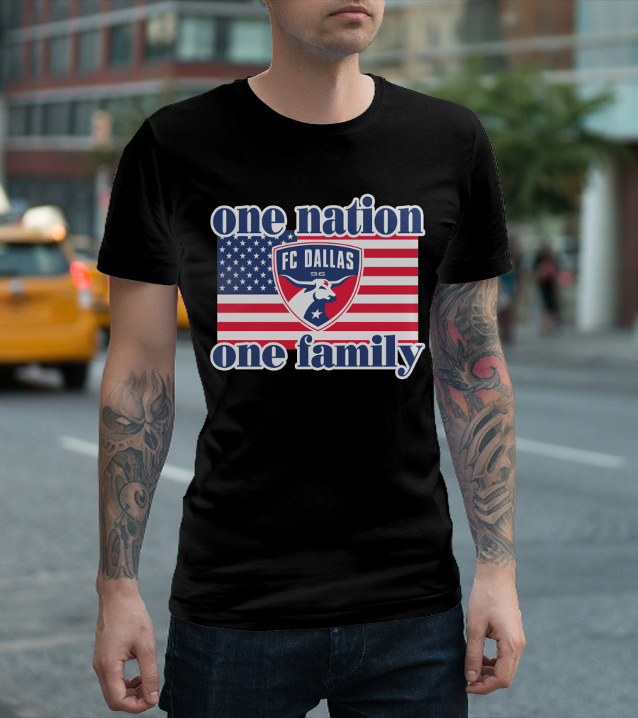 Fc Dallas One Nation One Family American Flag 96 T-Shirt
