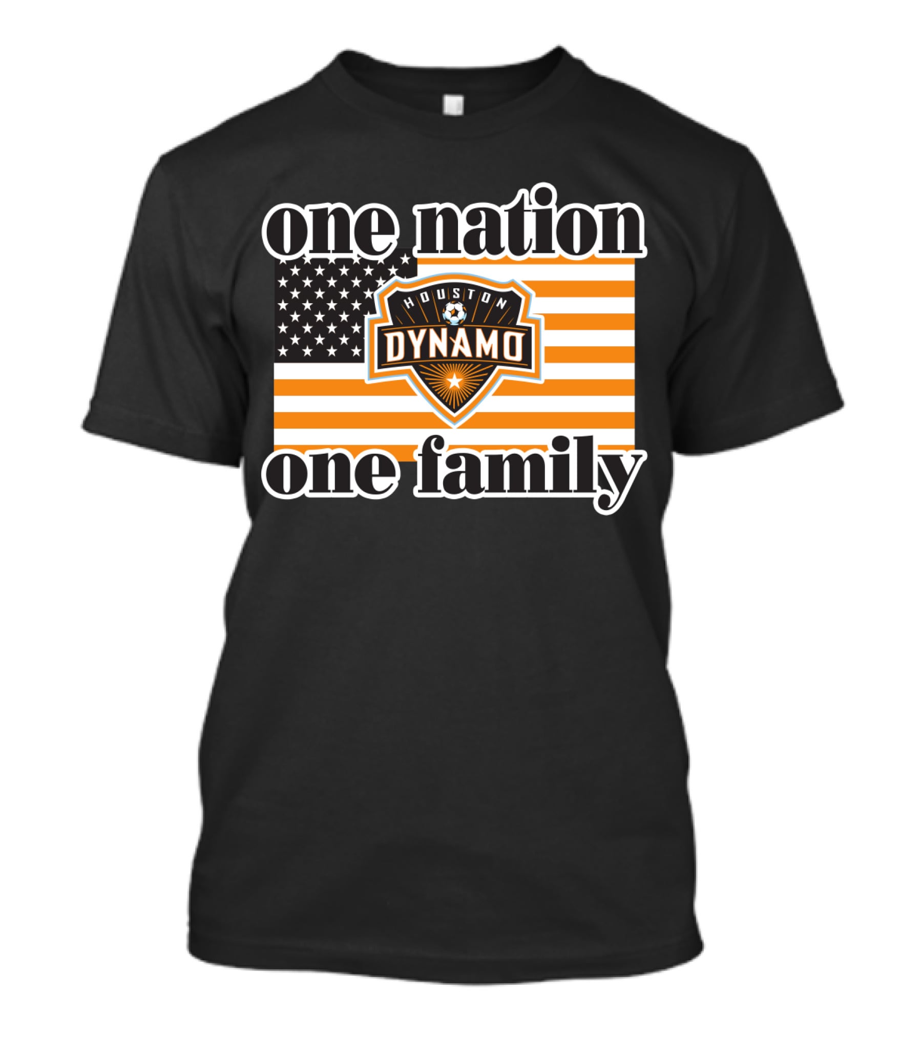 One Nation One Family Houston Dynamo American Flag T-Shirt