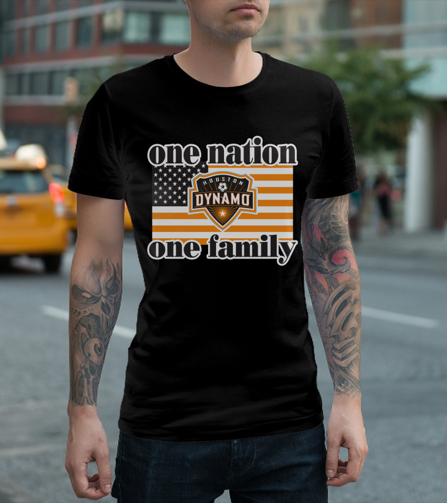 One Nation One Family Houston Dynamo American Flag T-Shirt