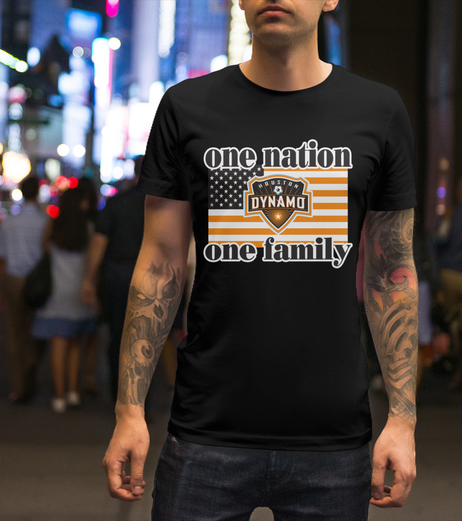 One Nation One Family Houston Dynamo American Flag T-Shirt