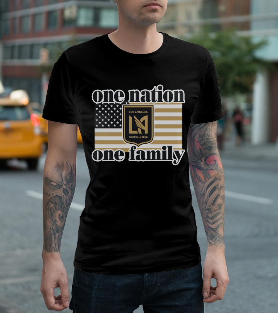 One Nation One Family Lafc American Flag 135 Los Angeles Fc T-Shirt