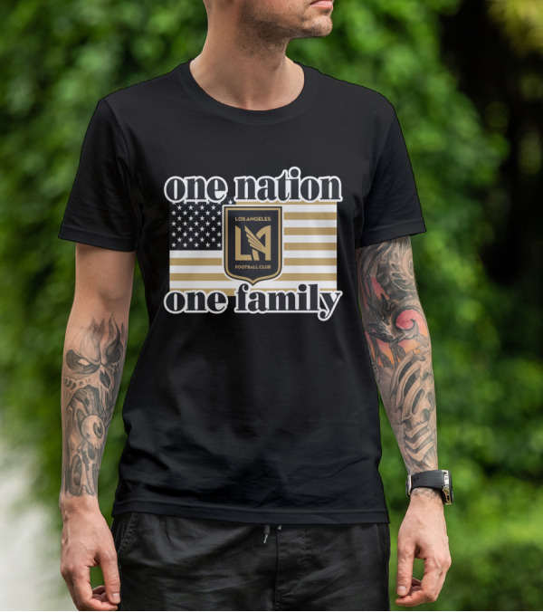 One Nation One Family Lafc American Flag 135 Los Angeles Fc T-Shirt