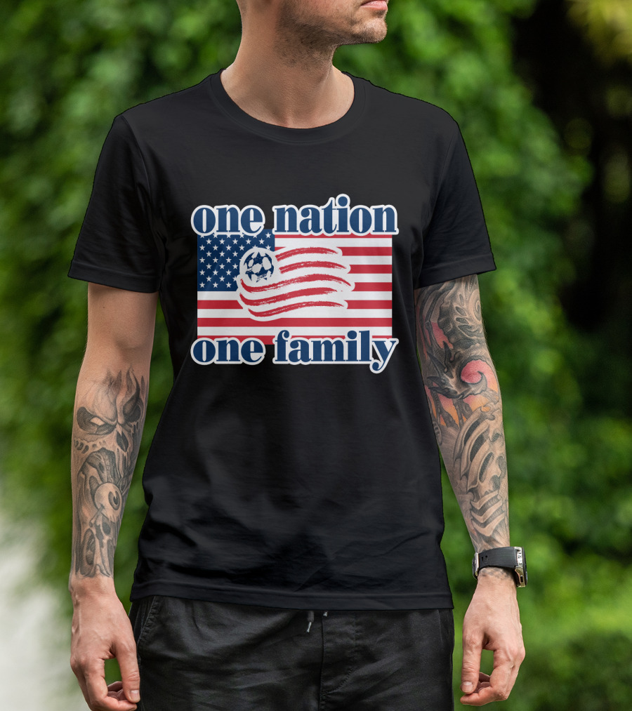One Nation One Family New England Revolution Soccer Flag T-Shirt