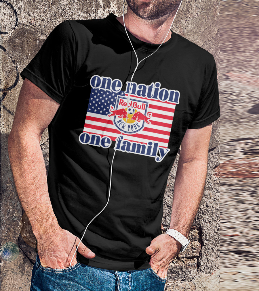 One Nation One Family Red Bull New York Us Flag T-Shirt