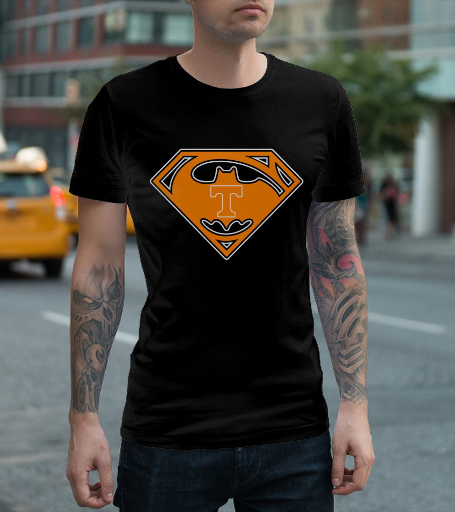 Tennessee Volunteers Superman Batman Logo Mashup T-Shirt