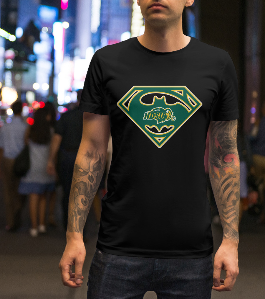 Ndsu North Dakota State Bison Batman Superman T-Shirt