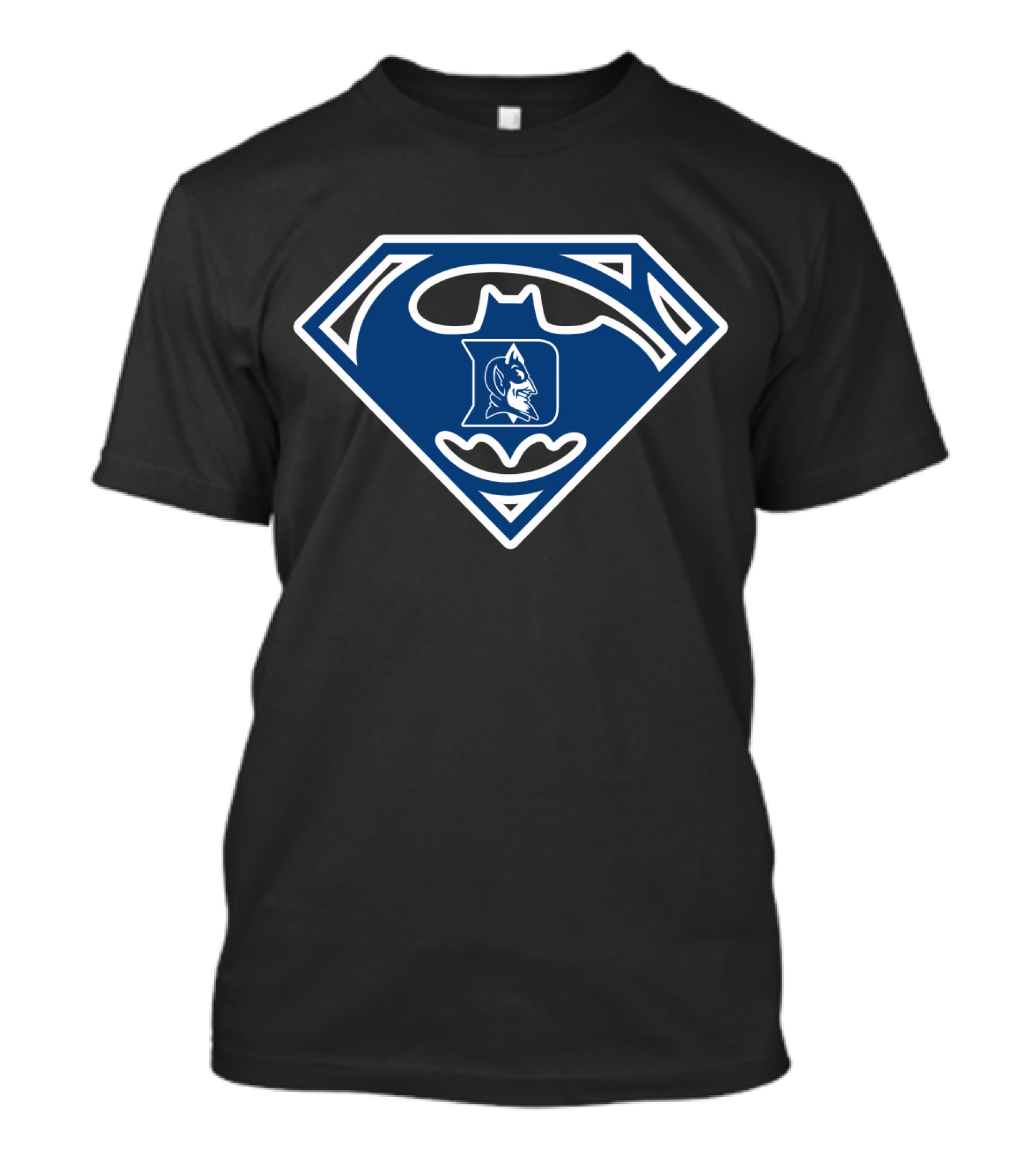 Duke Blue Devils Batman Superman Logo Fusion T-Shirt