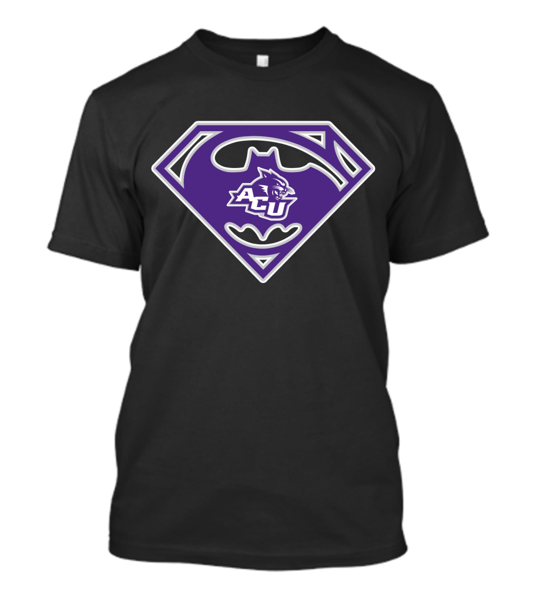 Acu Abilene Christian Wildcats Superhero Logo Purple T-Shirt