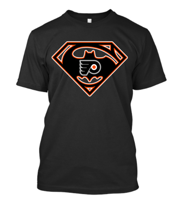 Superman Batman Philadelphia Flyers Emblem Mashup T-Shirt