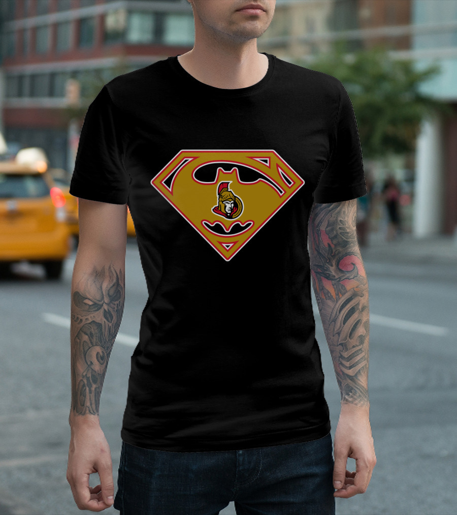 Ottawa Senators Batman Superman Logo Mashup 140 T-Shirt