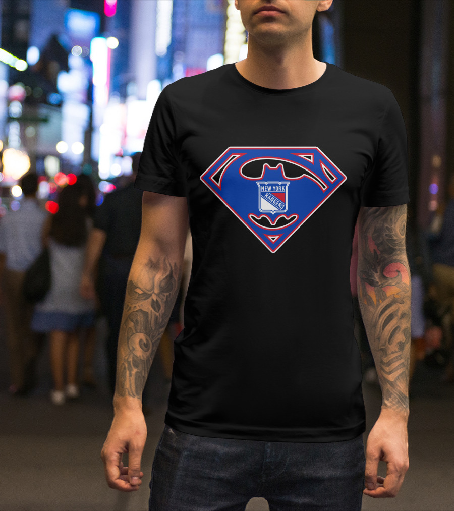 New York Rangers Superman Batman T-Shirt