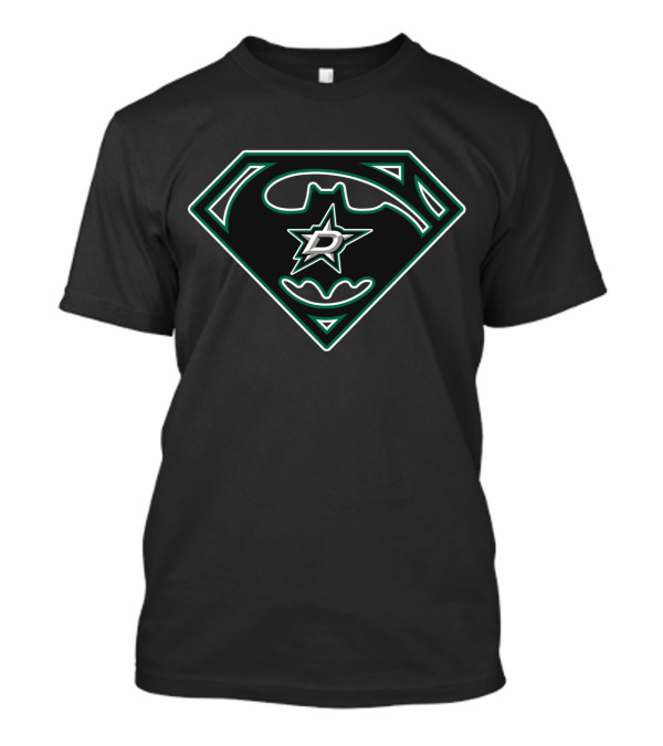 Dallas Stars Batman Superman Logo Fusion T-Shirt