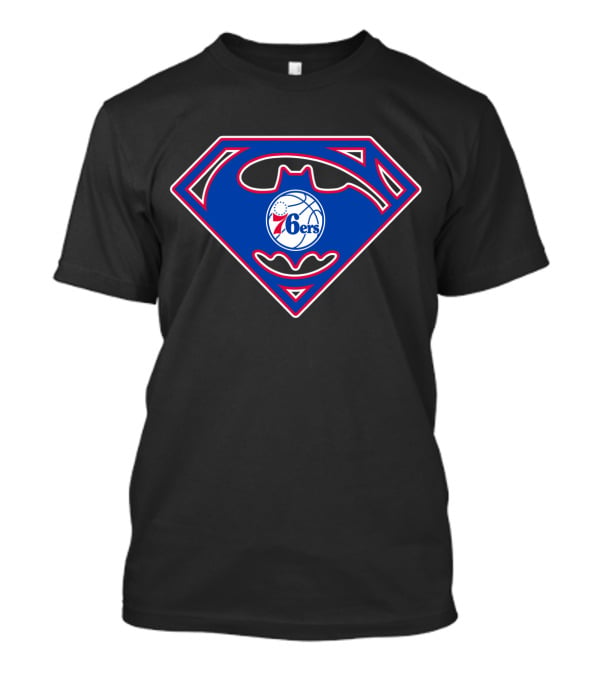 Philadelphia 76ers Superman Batman Logo Integration T-Shirt