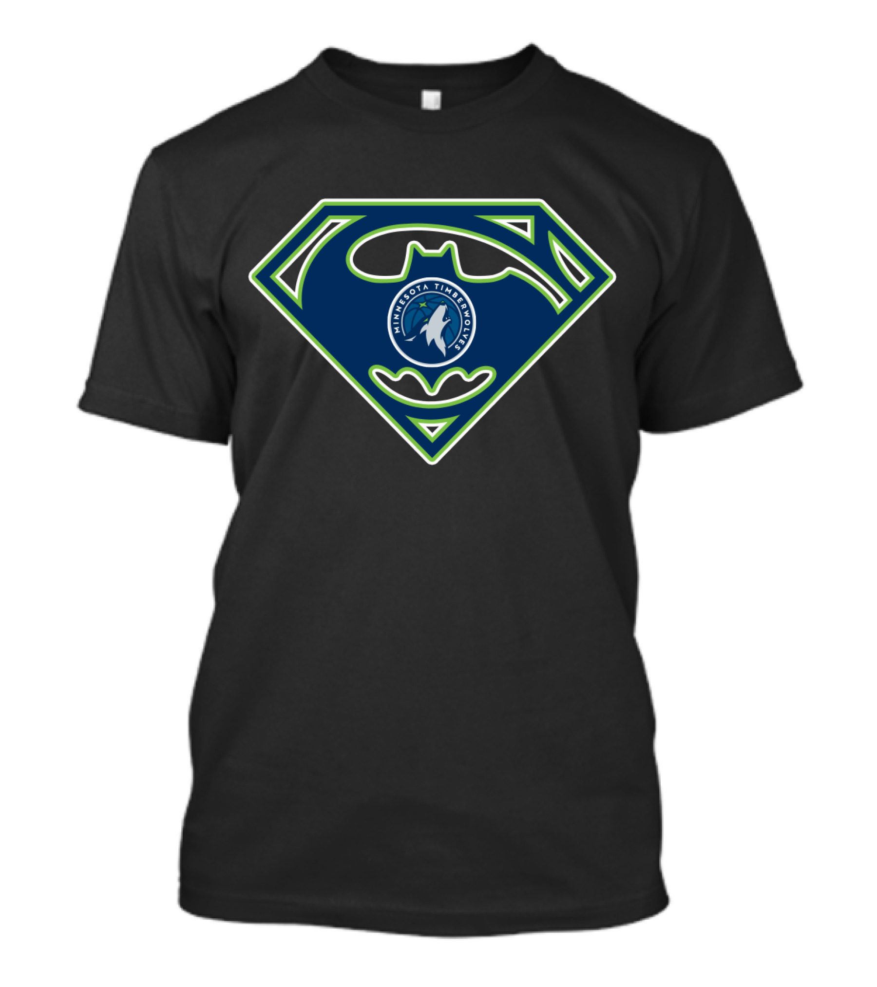 Minnesota Timberwolves Superman Batman Logo Mashup T-Shirt