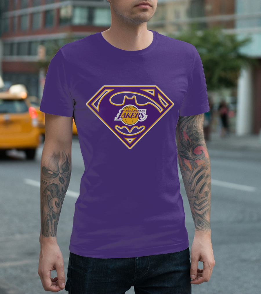 Superman Los Angeles Lakers Batman T-Shirt