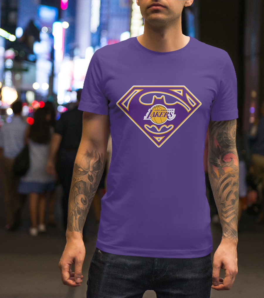 Superman Los Angeles Lakers Batman T-Shirt