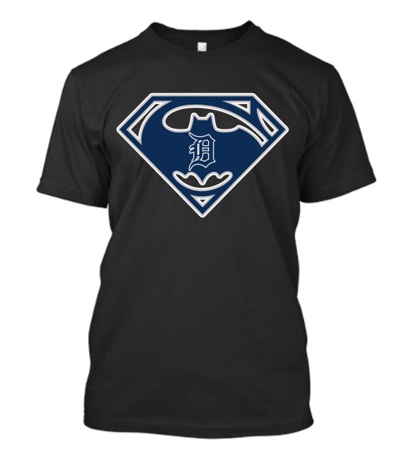 Detroit Tigers Batman Superman Logo Mashup T-Shirt
