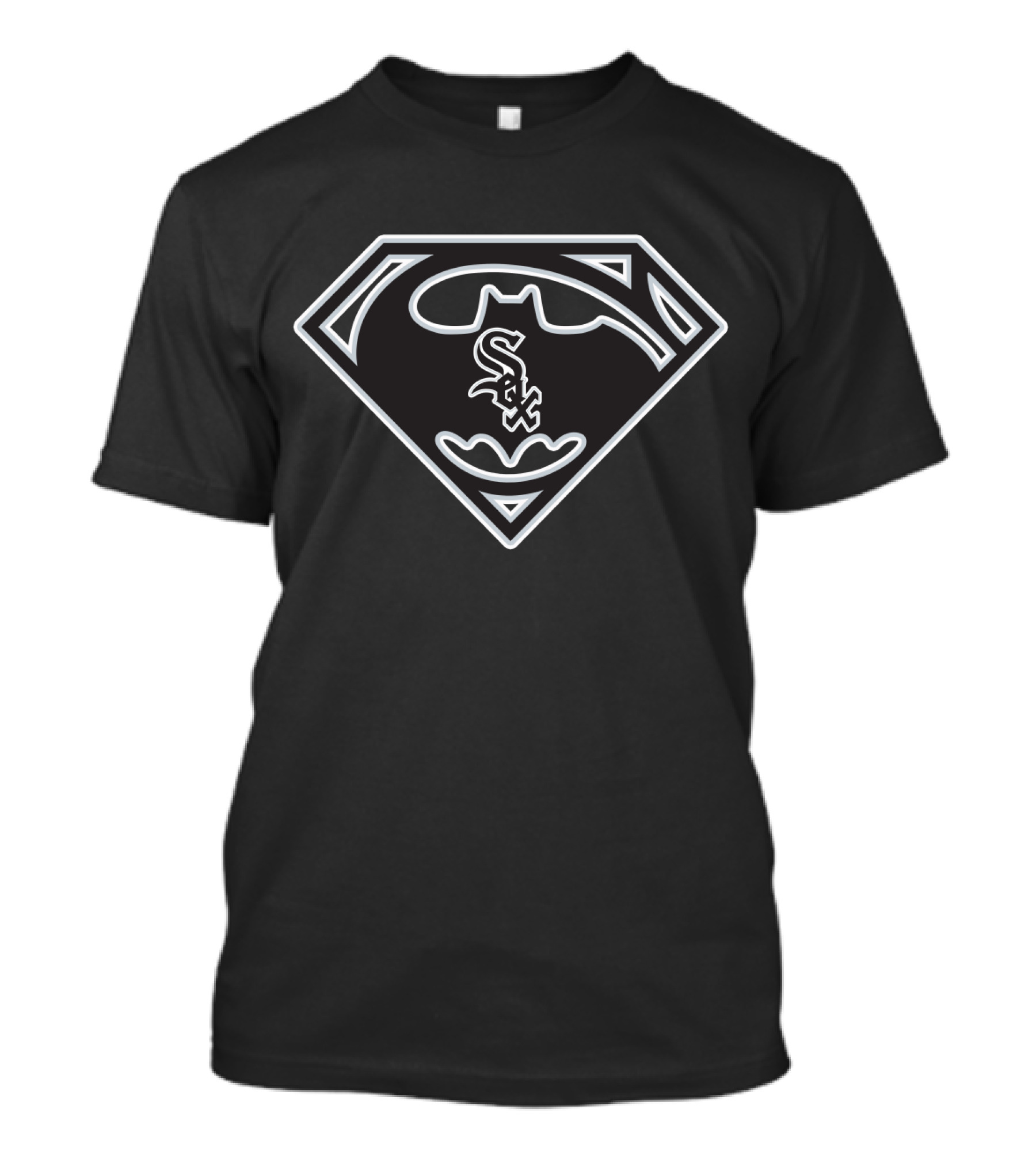 Chicago White Sox Batman Superman Logo Fusion T-Shirt