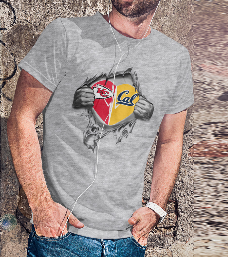 Chiefs Cal Heart Torn Open Revealing Loyalty T-Shirt