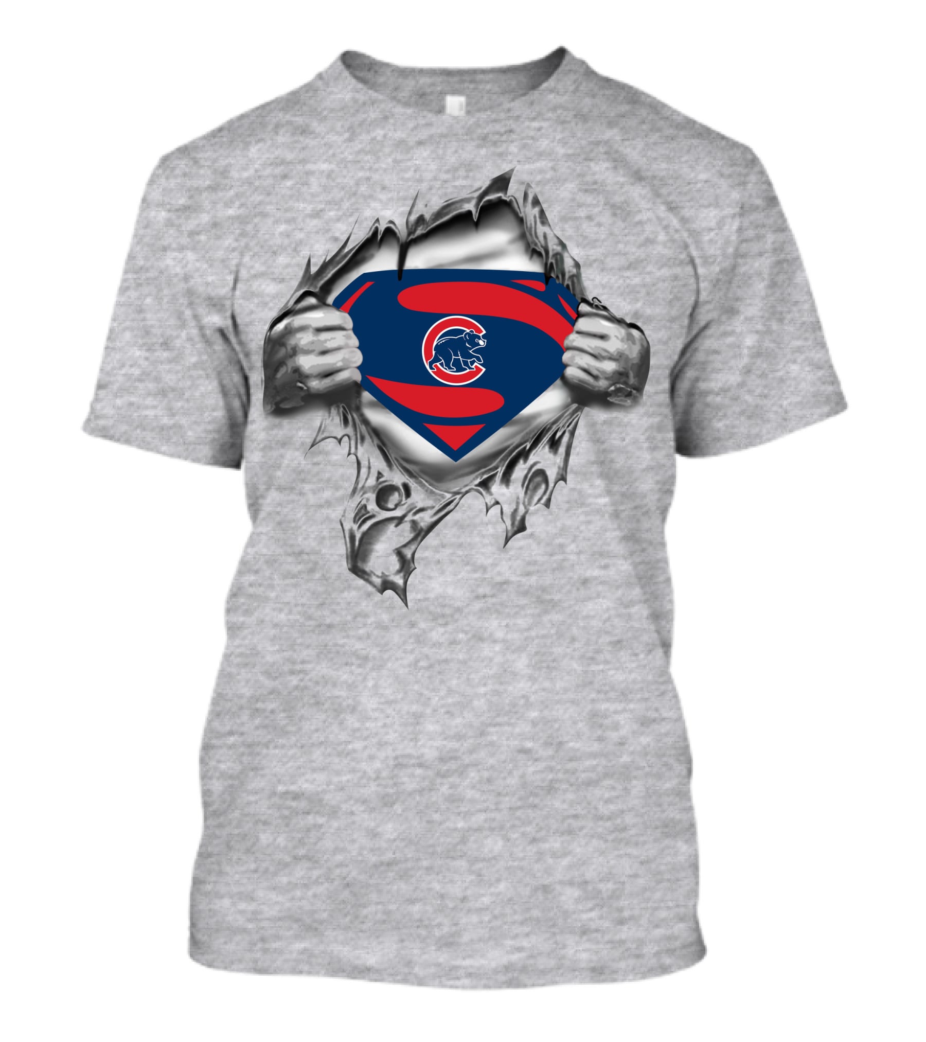 Chicago Cubs Superman Logo Fan Crossover T-Shirt