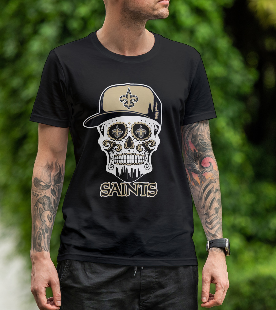 Saints Skull Fleur-De-Lis New Orleans Funny T-Shirt